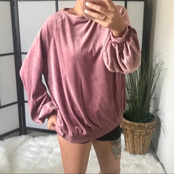 LAST 2️⃣ Oversized Velvet Crew Neck Pullover - Picture 5 of 8